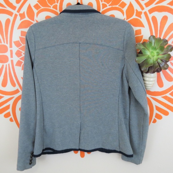 Land's End Gray & Black Sweater Blazer 6 - Picture 2 of 2